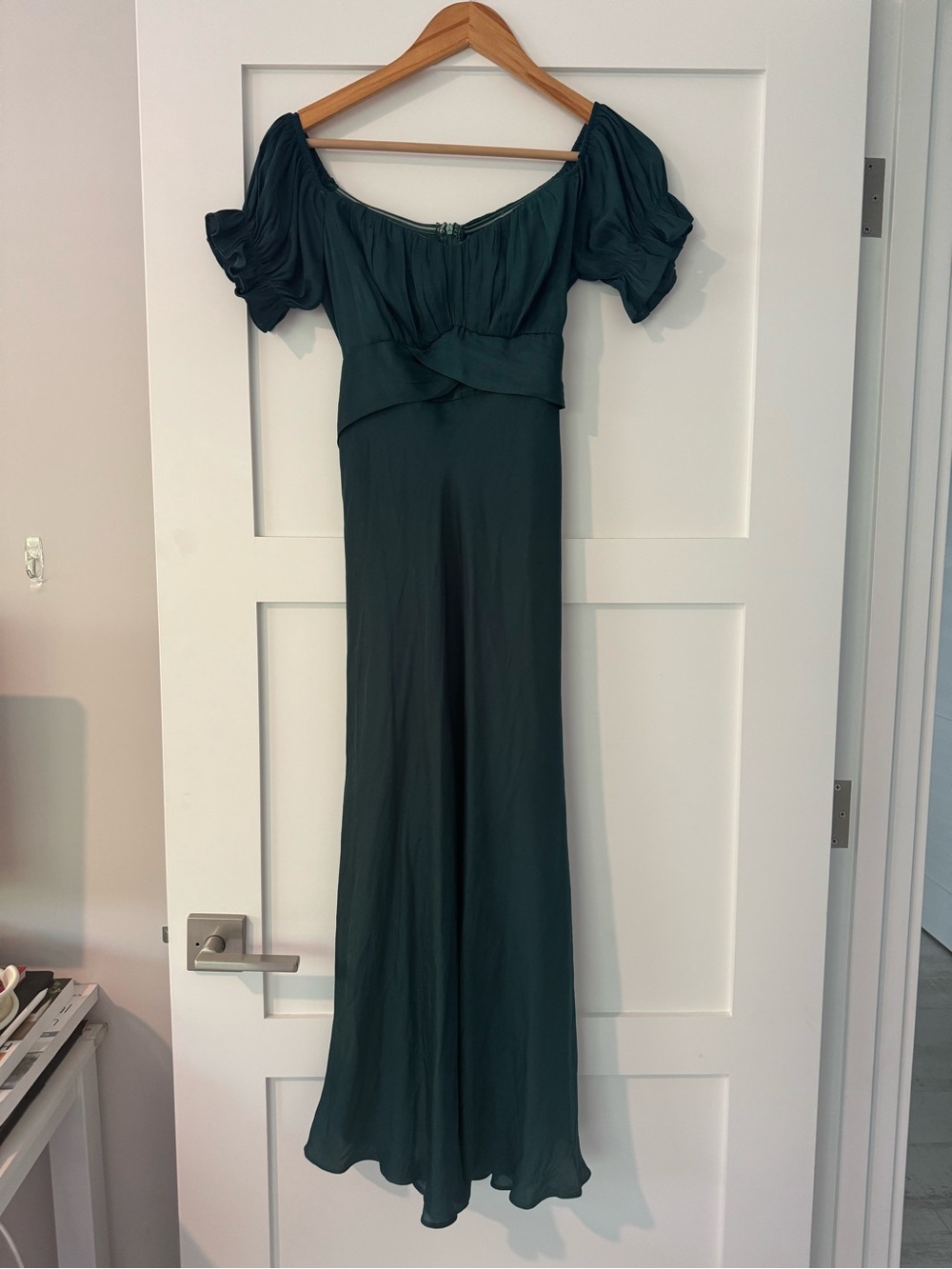 Petal & Pup Deep Teal Off-Shoulder Midi Dress